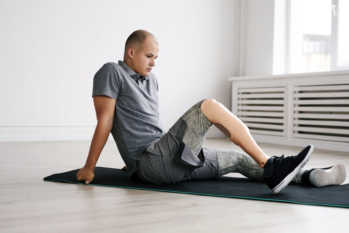 Homme handicapé faisant du sport