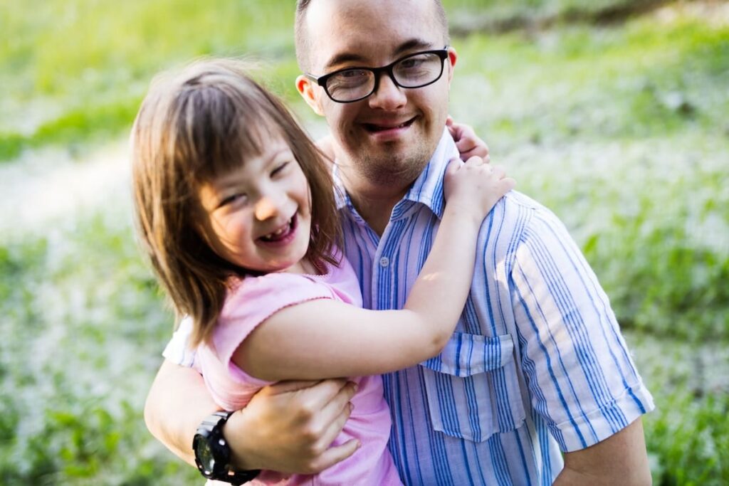 Père avec sa fille atteinte de trisomie 21