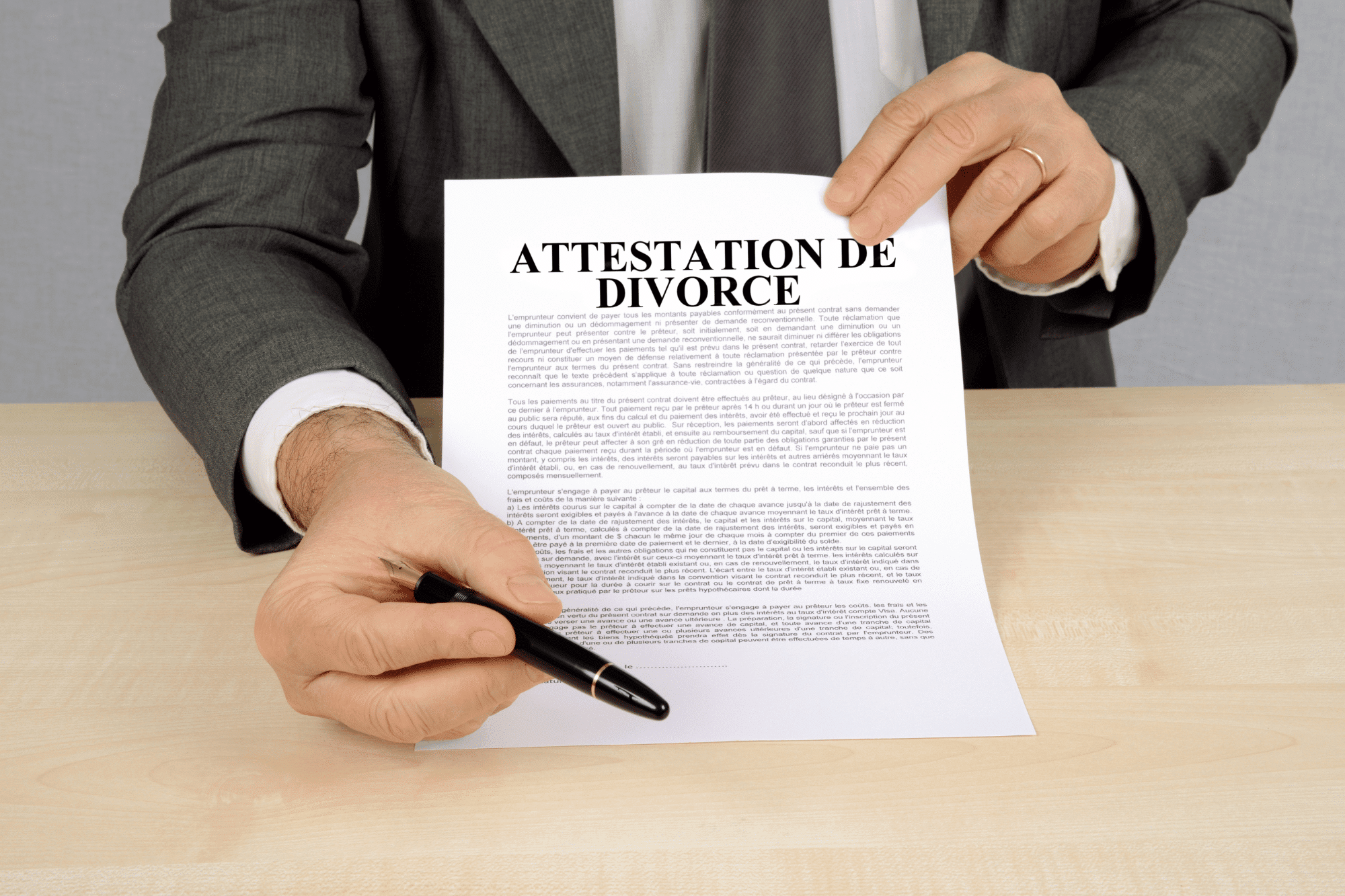 Papier indispensable pour un divorce